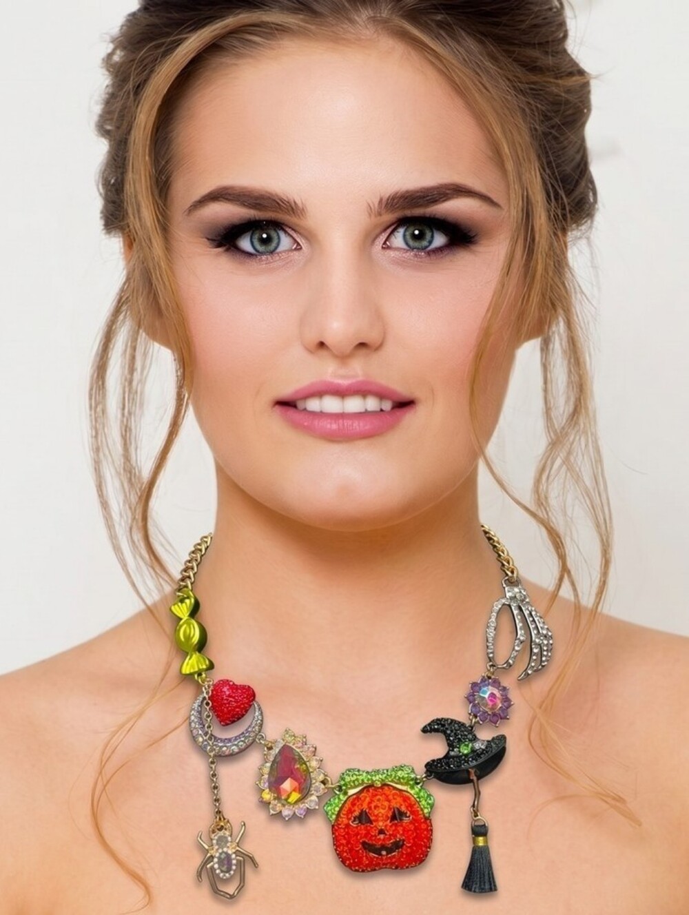 🎃▪️Betsey Johnson🔹️multi Halloween Charm Chain Link 16" Necklace 2025 Release